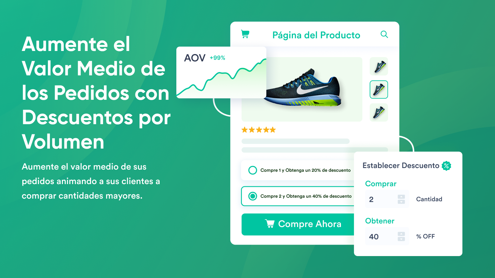 Descuentos por volumen de producto escalonados en un solo pedido