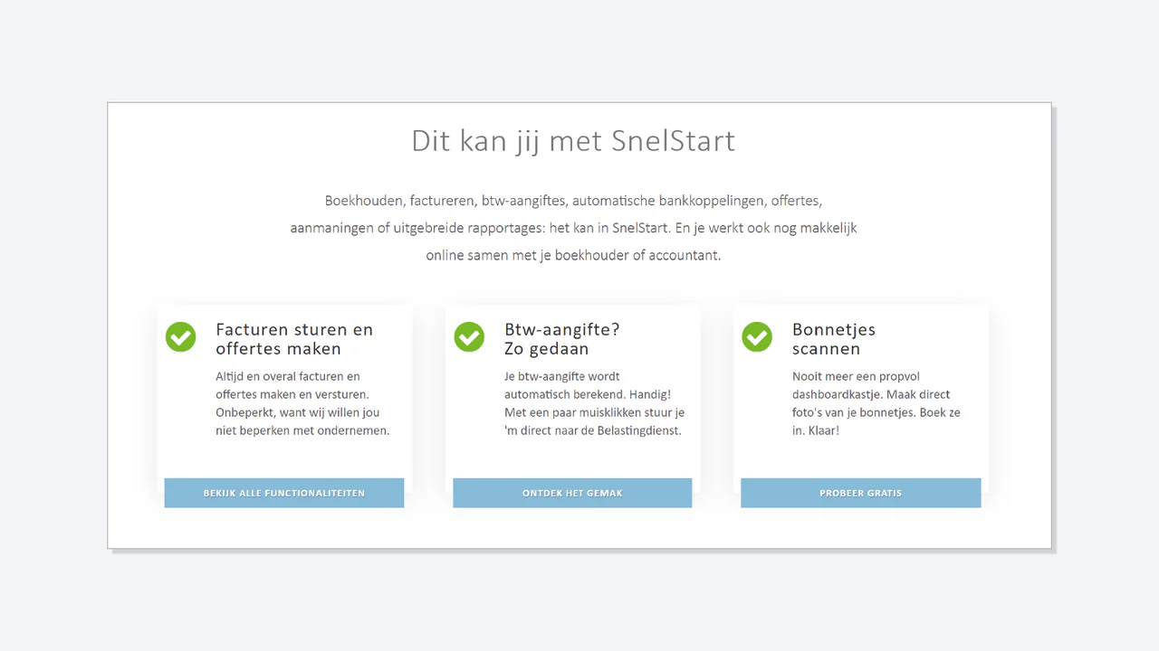 snelstart features