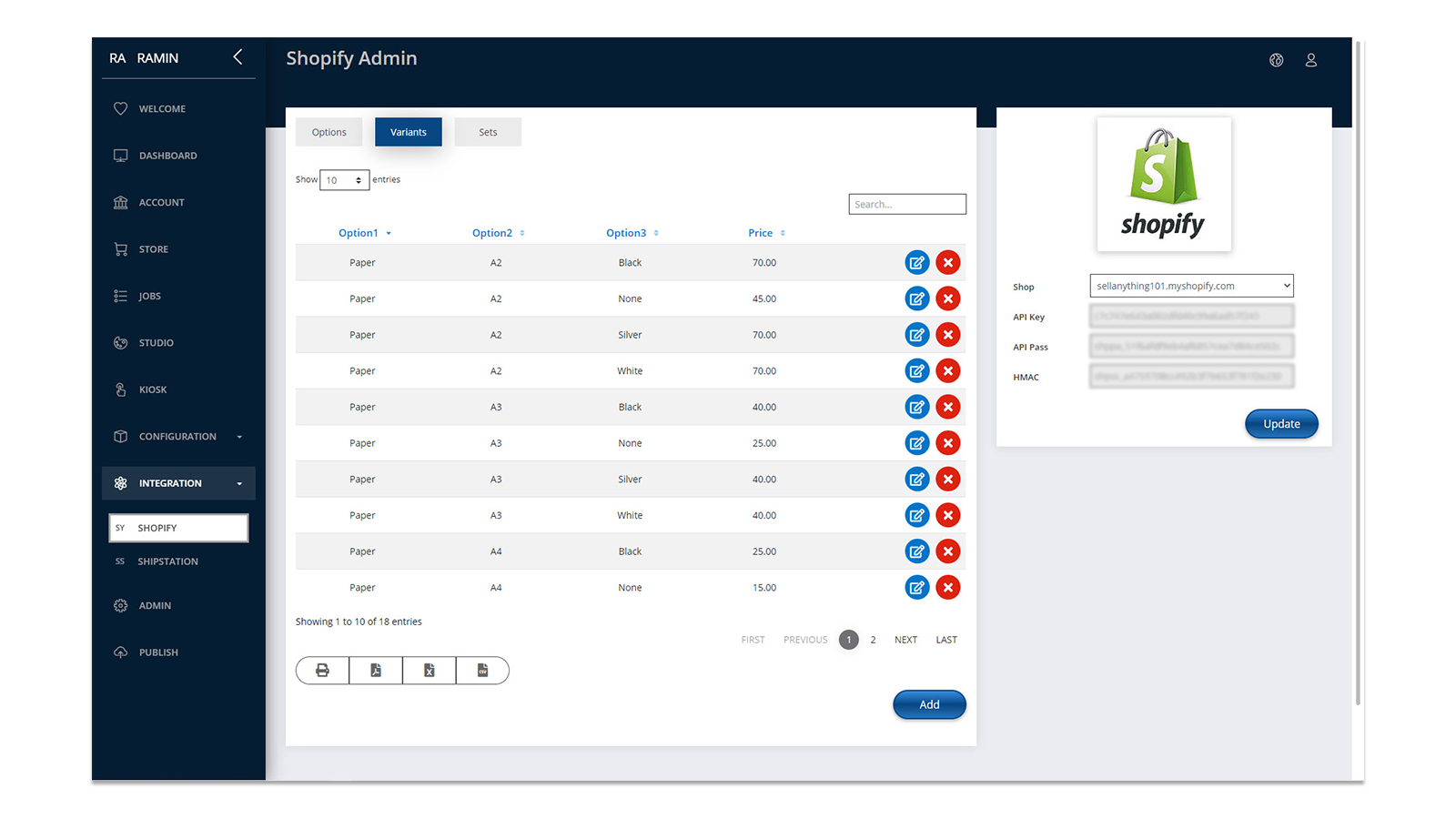 integración de shopify