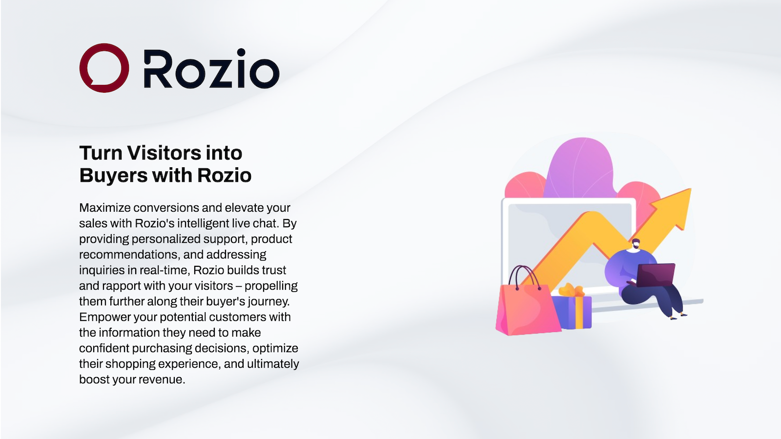 Rozio chat: Bevordering van verkoop en conversie van bezoekers