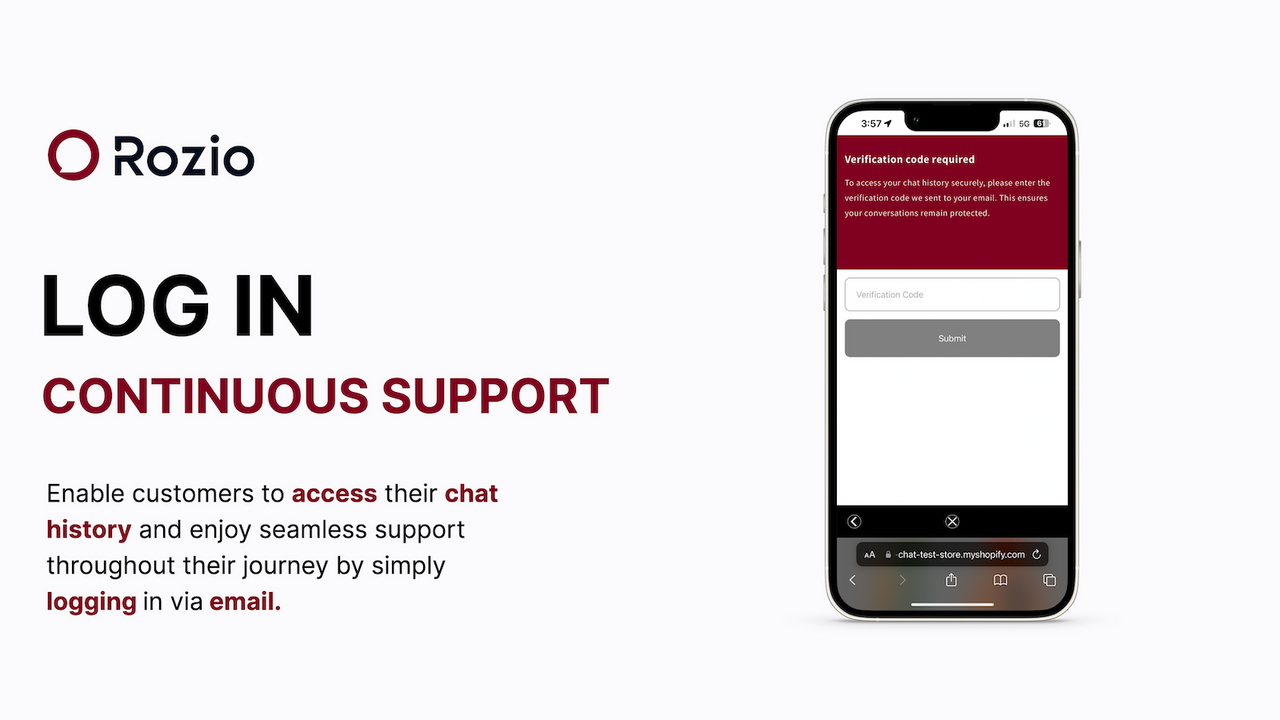 Rozio AI: Customers log in to access their chat history