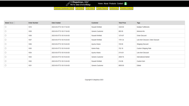 Publier des commandes dans QuickBooks