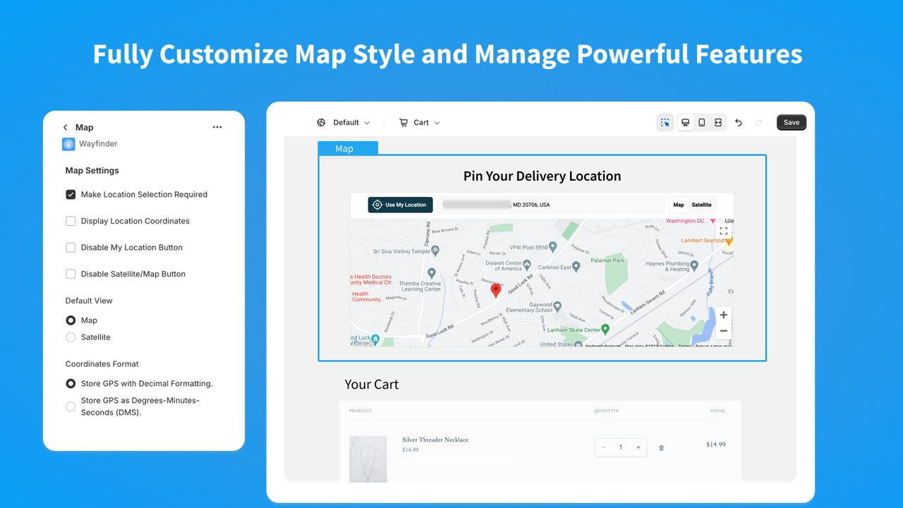 Personalize totalmente o estilo do mapa e gerencie recursos poderosos