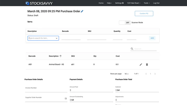 Purchase orders and verification