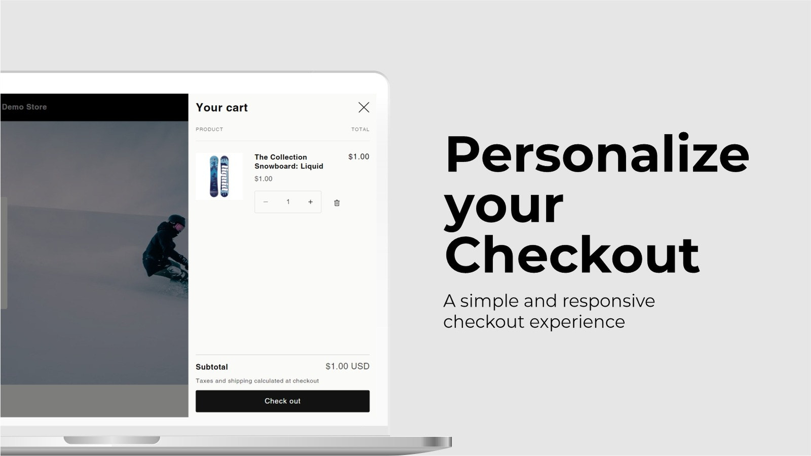 Personalize seu checkout.