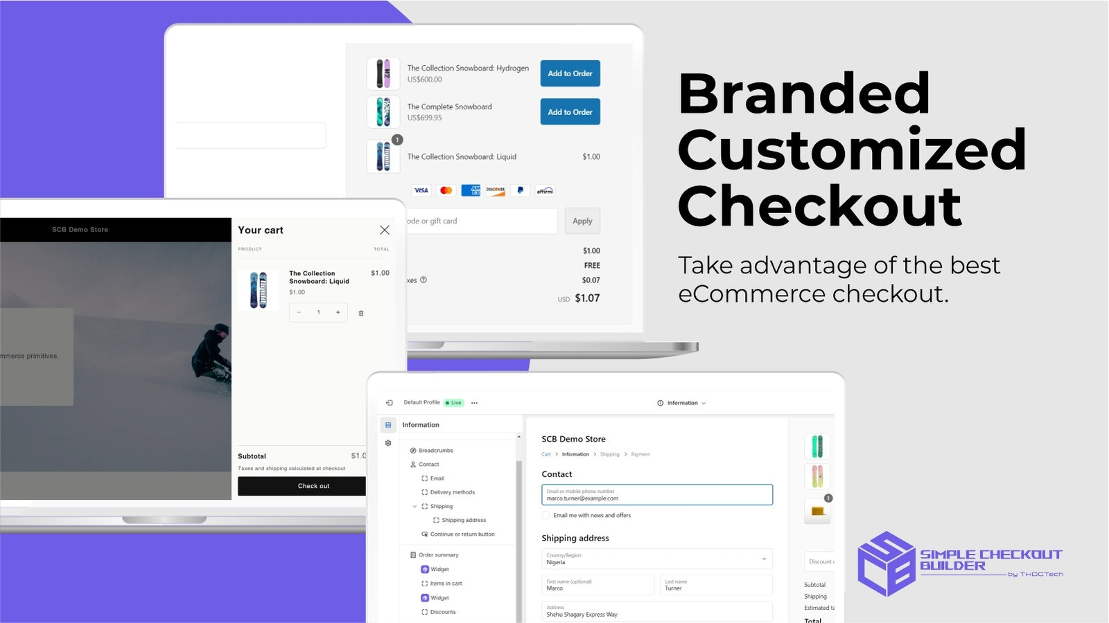 Simpel checkout builder feature-billede.