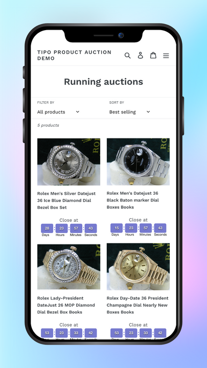 Bid on collection page on mobile