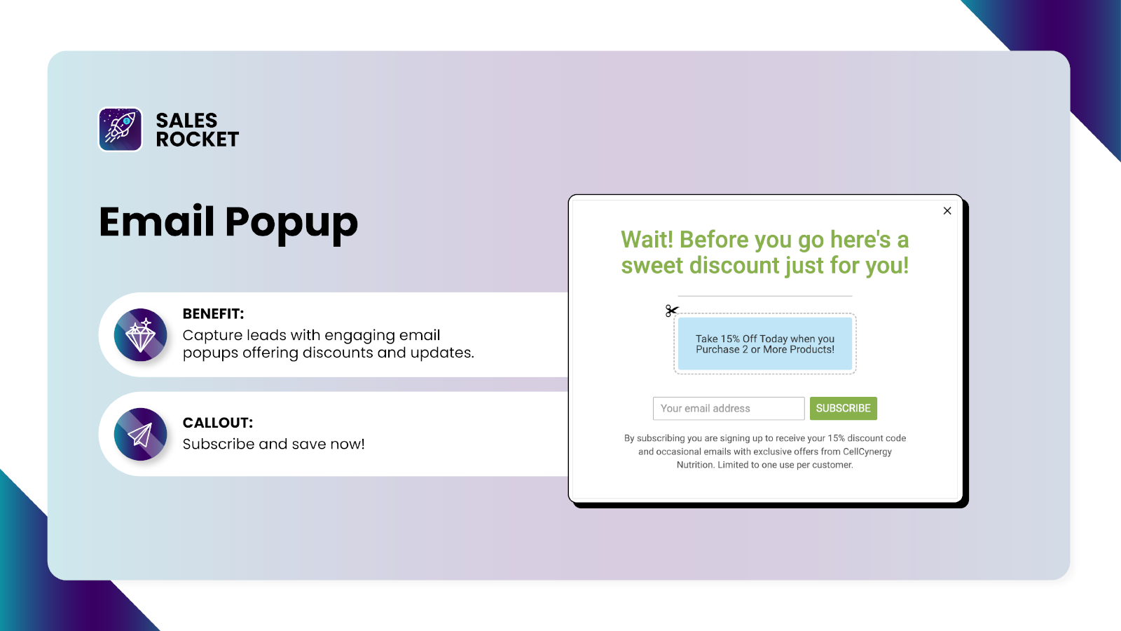 ROCKET: Sales Pop Ups & Popup Screenshot