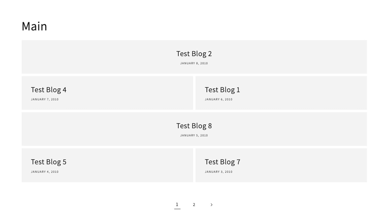 Order of blogs is reflected on the store front