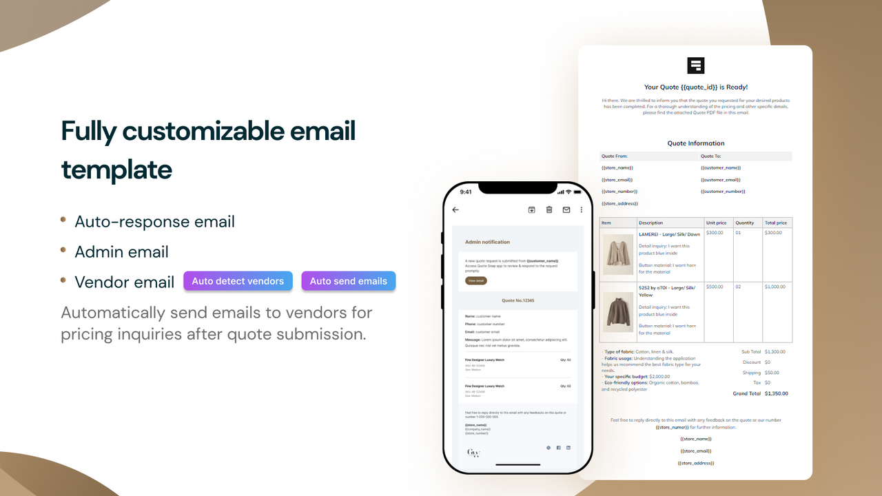 quote snap notification par e-mail avec réponse automatique