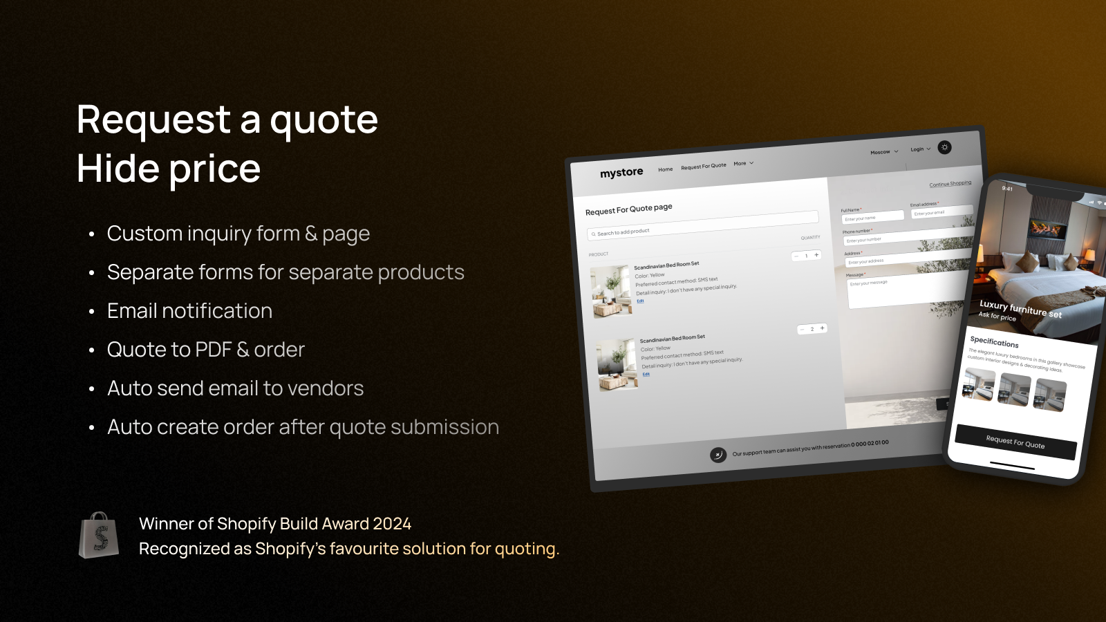 quote snap hide price request a quote B2B contact form