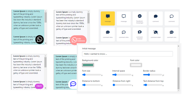 Pantalla de configuración y ejemplos