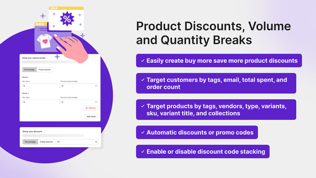 Product discounts and quantity breaks