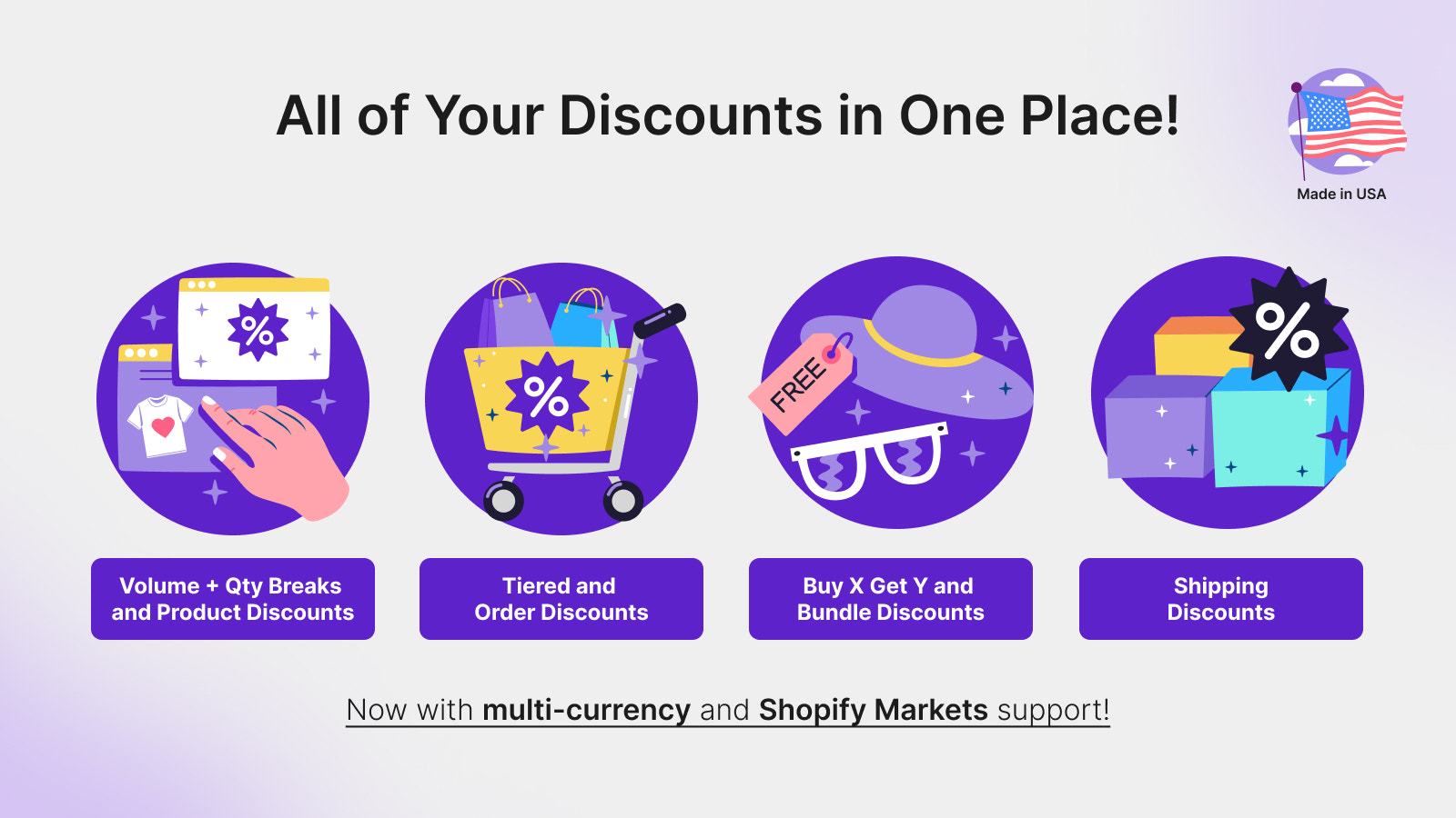 Easily create targeted discounts with complete control.