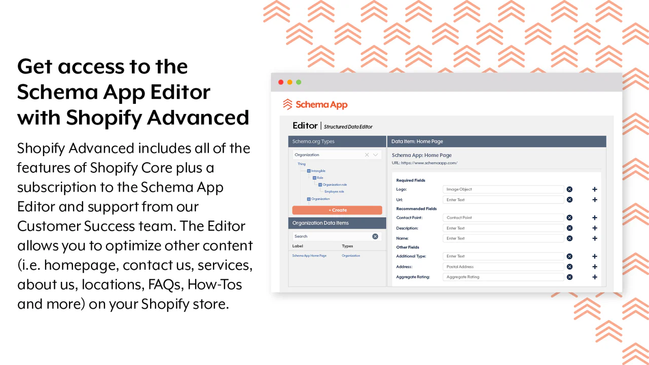 Billede, der viser Advanced Subscription med Schema App Editor.