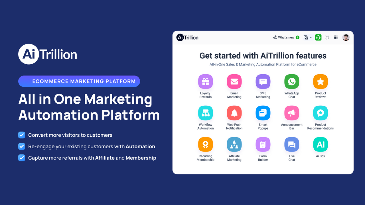 AiTrillion All-in-Marketing-Plattform zur Automatisierung des Ve