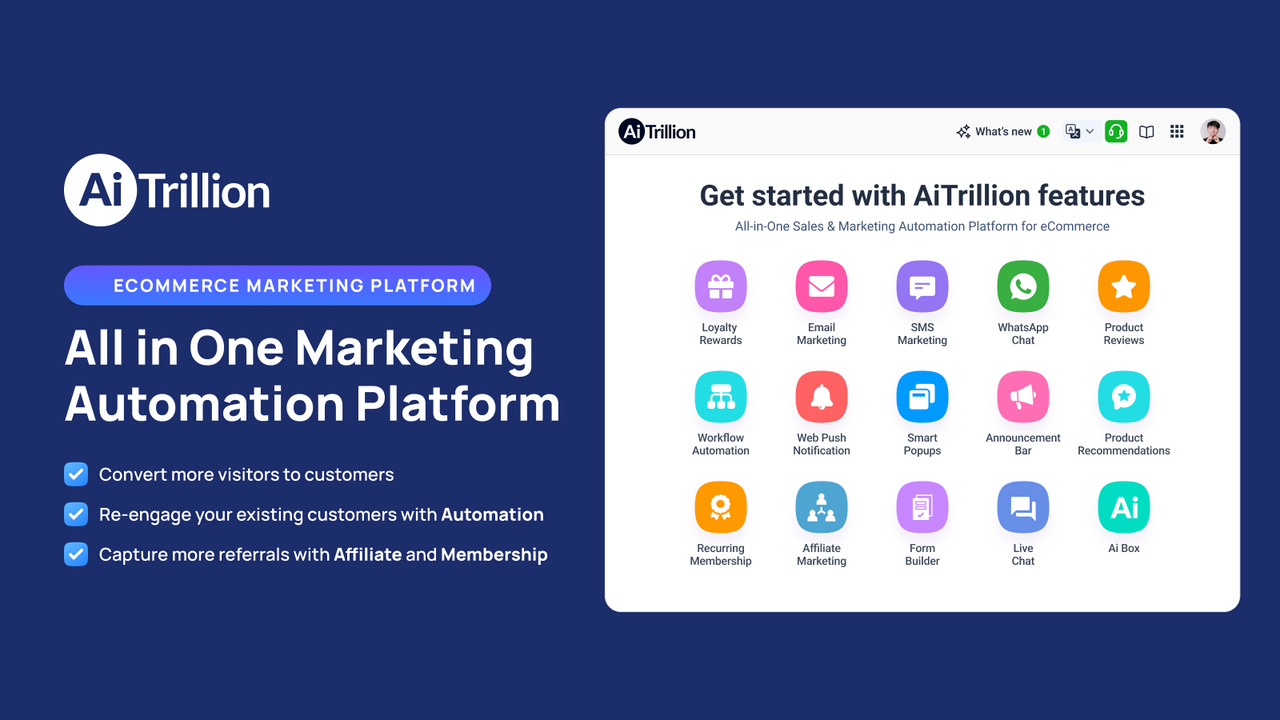 AiTrillion Toute la plateforme de marketing pour automatiser les ventes 