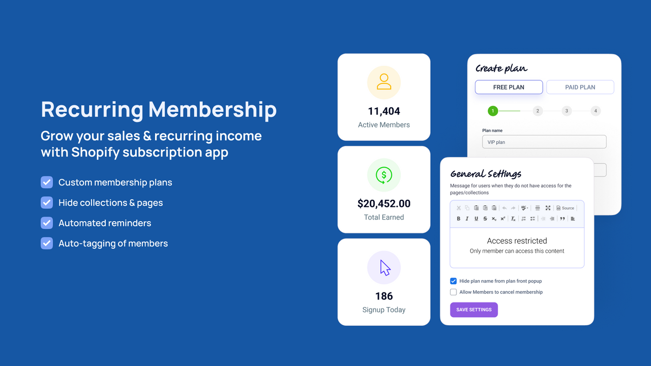 Loyalty Program, Email, SMS, Reviews, Membership, Affiliate