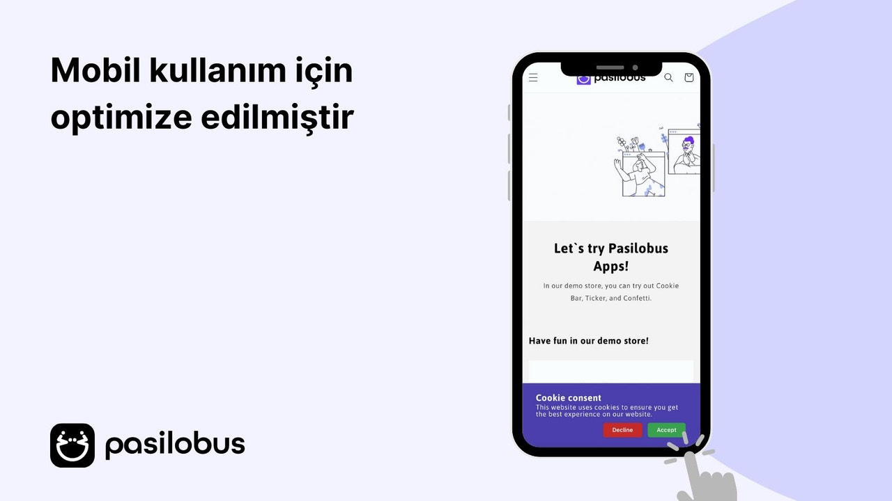 Çerez çubuğu shopify pasilobus