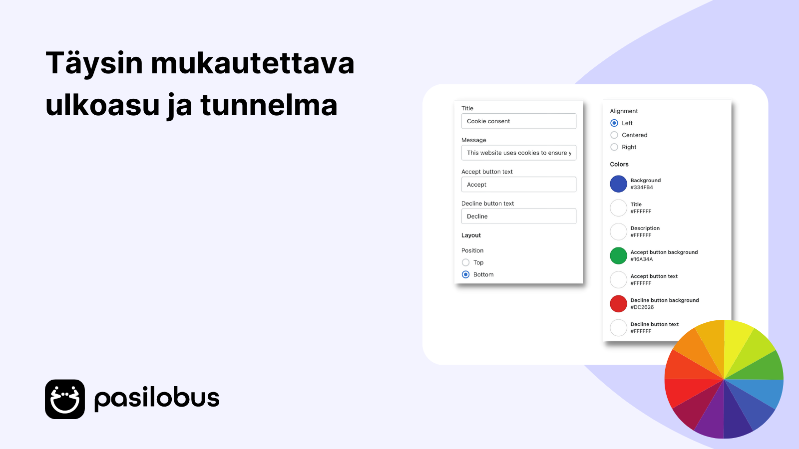 Täysin mukautettava ulkoasu ja tunnelma