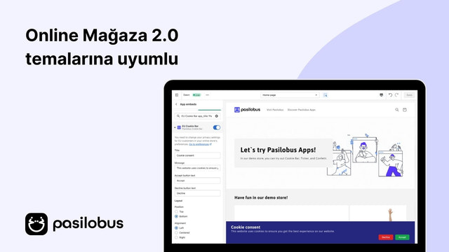 Çerez çubuğu shopify pasilobus