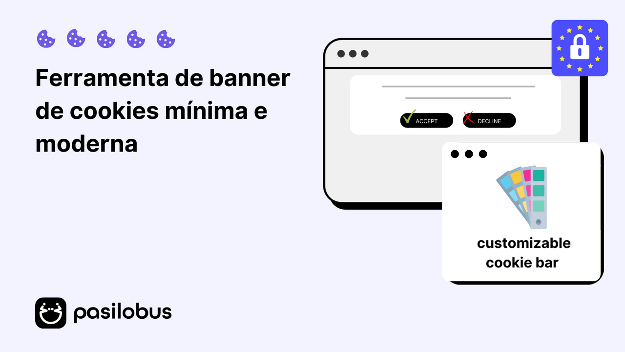 Ferramenta de banner de cookies mínima e moderna