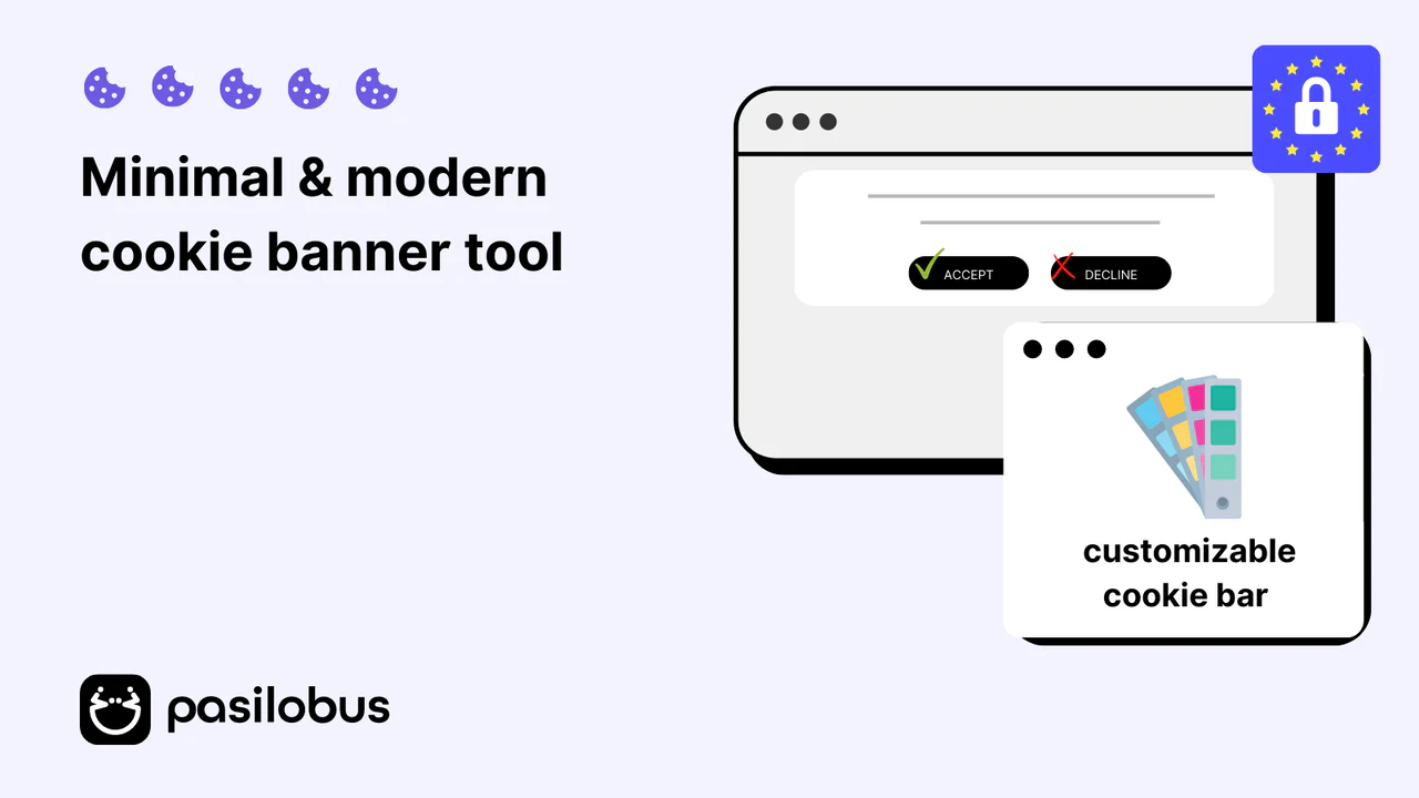 Minimal and modern cookie banner tool