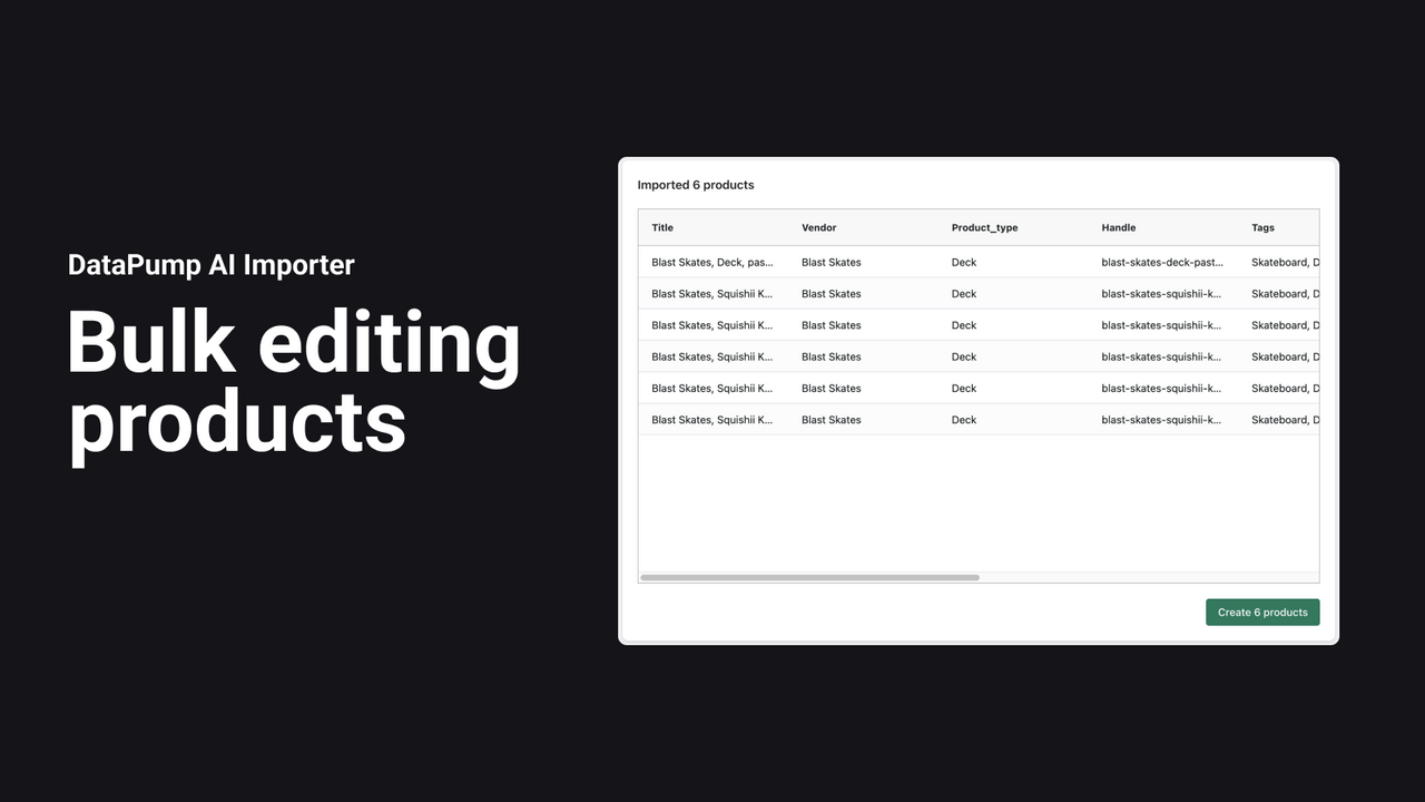 DataPump: Bulk editing products