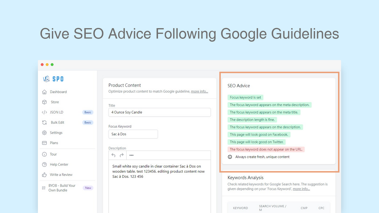 Donnez des conseils SEO suivant les directives de Google