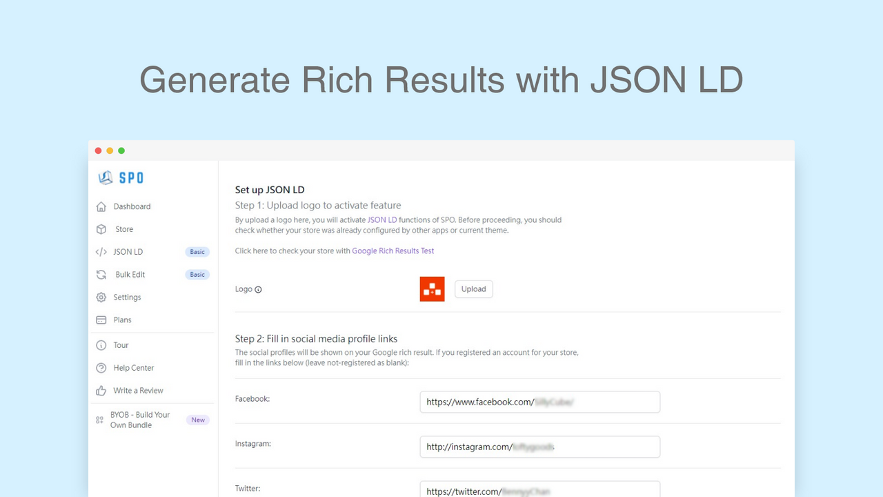 Benutzerdefinierte JSON LD-Optionen zur Generierung von Google Rich Results