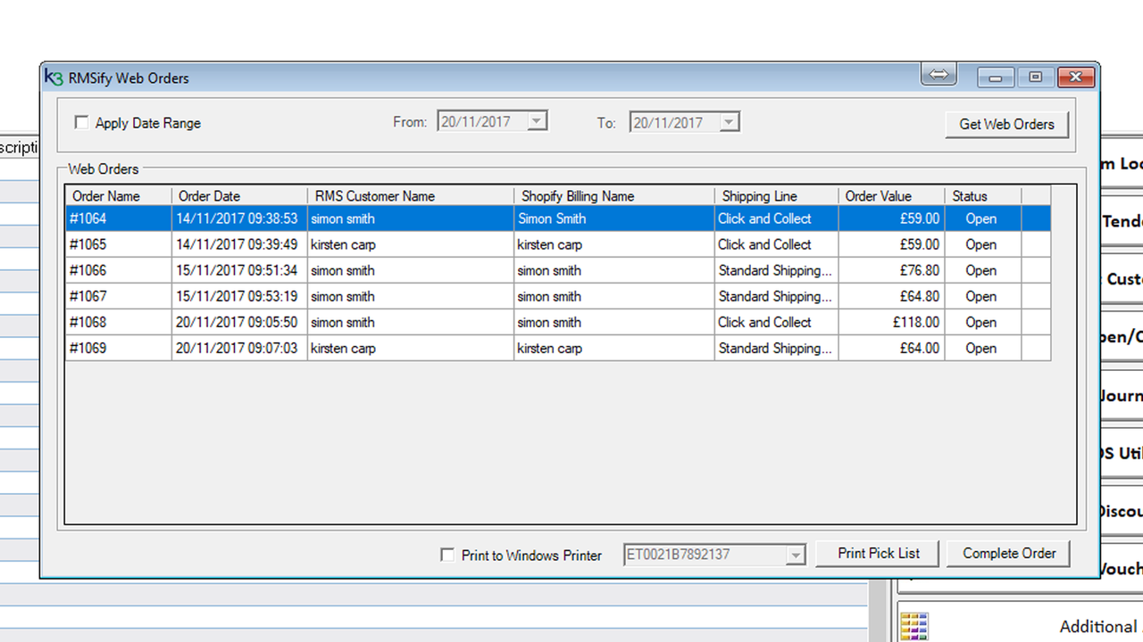 Commandes Web RMSify