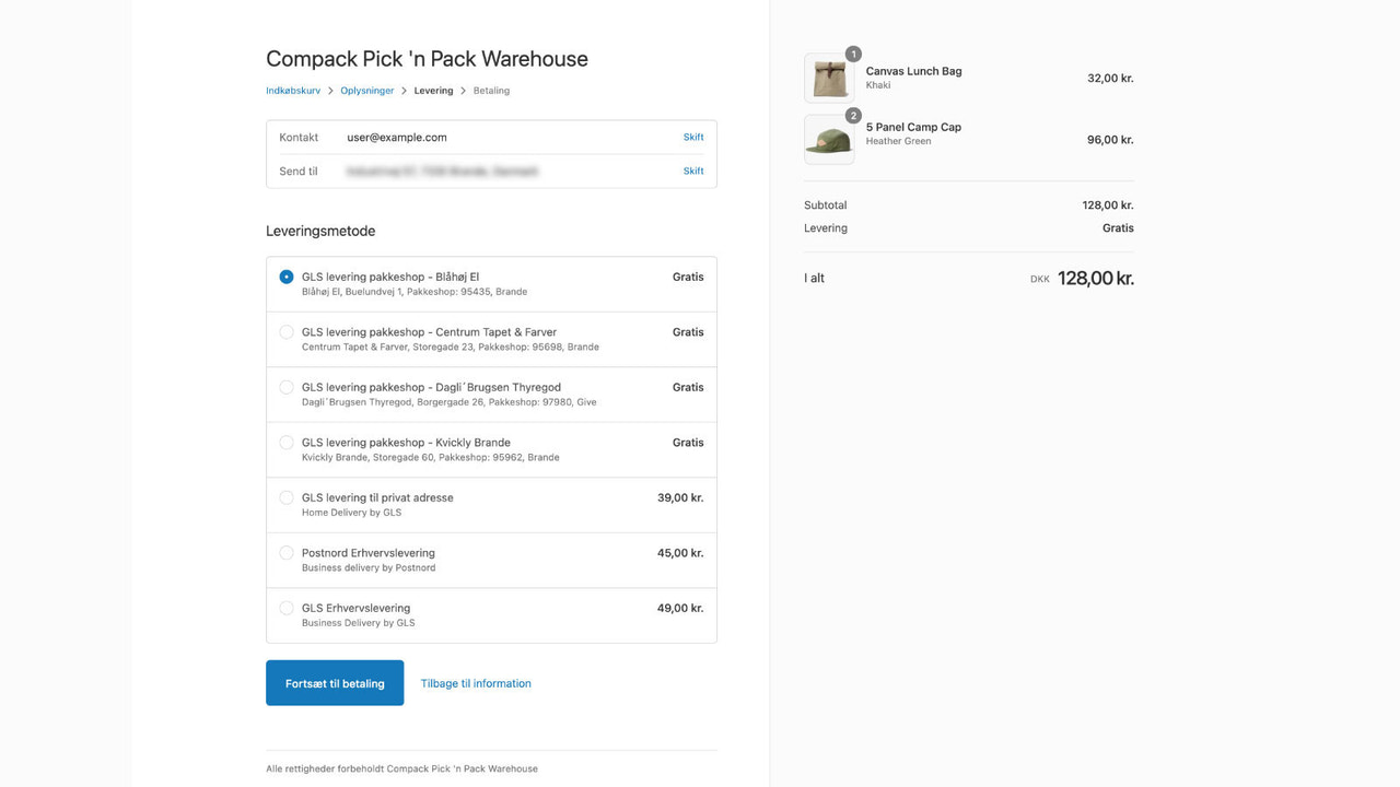 Pick Points and Other Shipping Methods displayed at Checkout