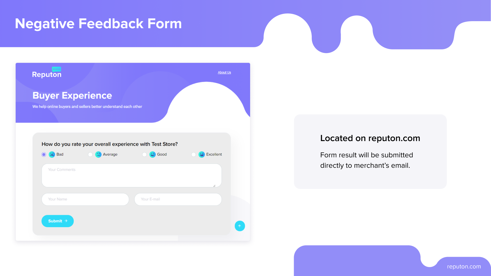 Reputon Shopify feedback form