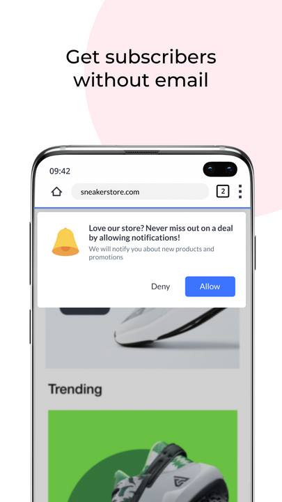 Collectez des abonnés aux notifications web sans demander d'informations personnelles