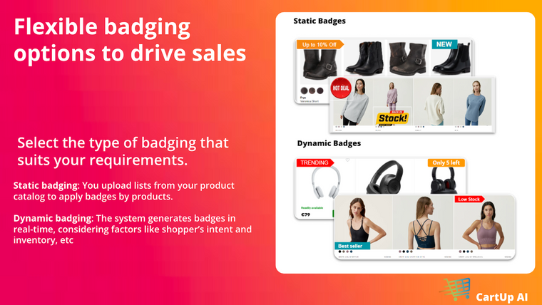 CartUp AI Personalized Badges Screenshot