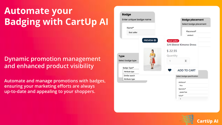 CartUp AI Personalized Badges Screenshot