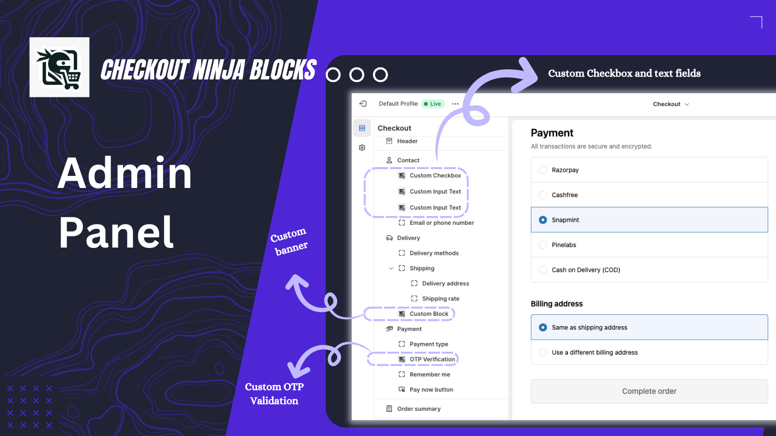 Checkout blocks manage for Plus stores