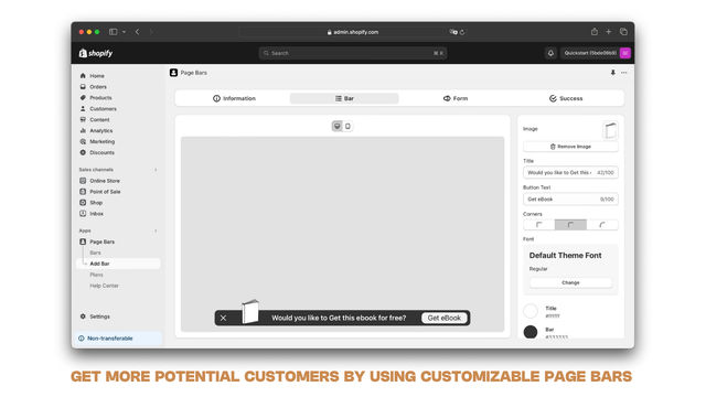 Increase your conversion rate with customizable page bars