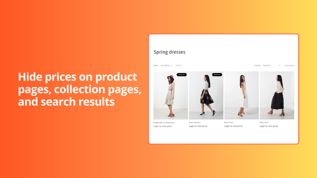 Hide prices on product, collection pages,  and search results