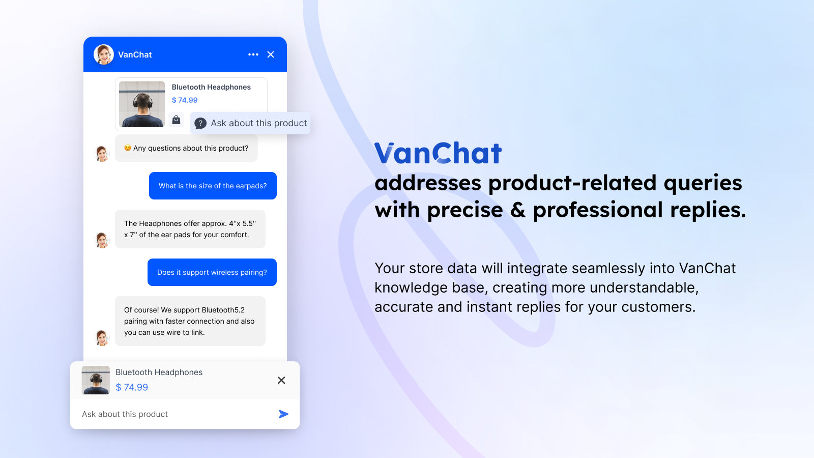 VanChat AI Chatbot & Live Chat Screenshot