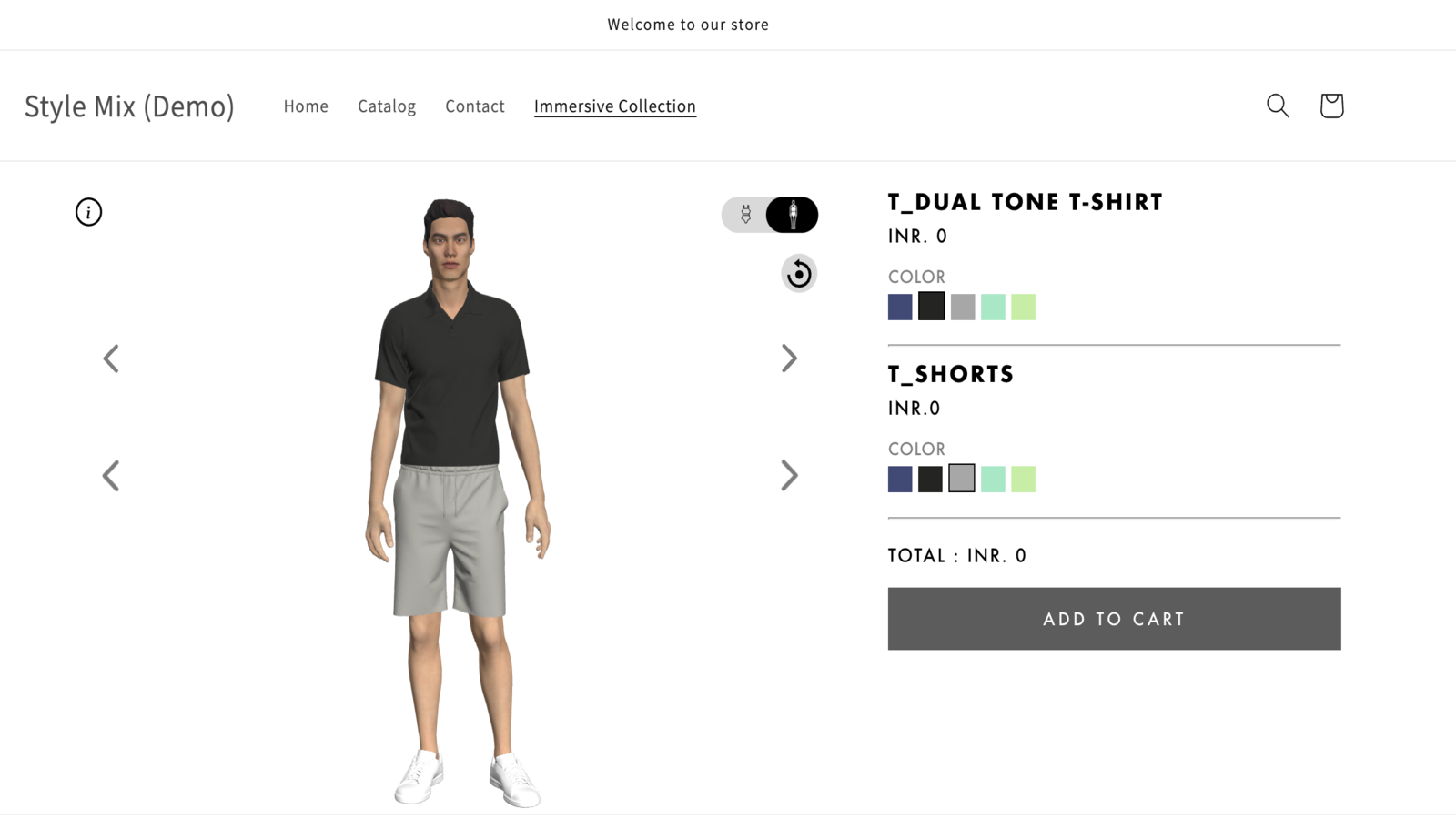 Interface utilisateur de la vitrine Shopify