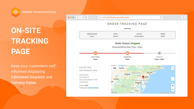 On Site Order Tracking Page