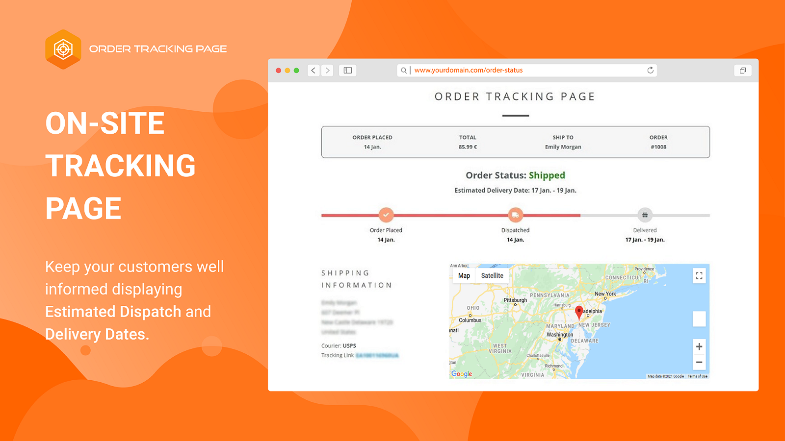 GZ Order Tracking Page Screenshot
