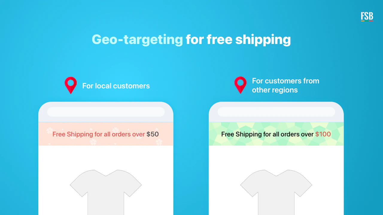 Shopify App, Free Shipping Bar av Hextom, erbjudande om fri frakt