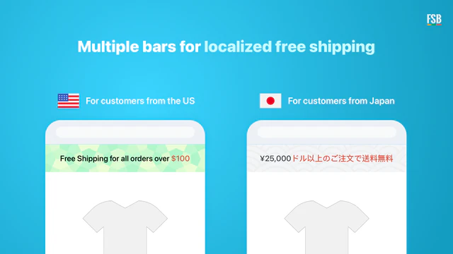 Shopify App, Free Shipping Bar av Hextom, erbjudande om fri frakt