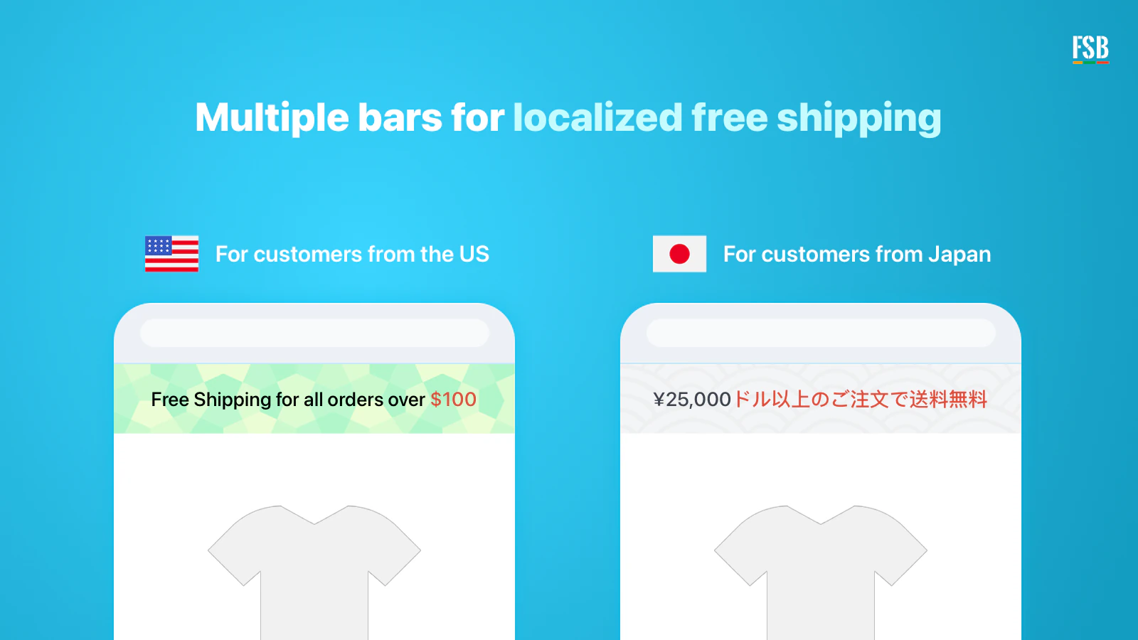 Shopify App, Free Shipping Bar von Hextom, kostenloses Versandangebot