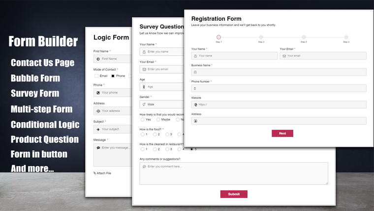 S: Contact Form Builder Screenshot