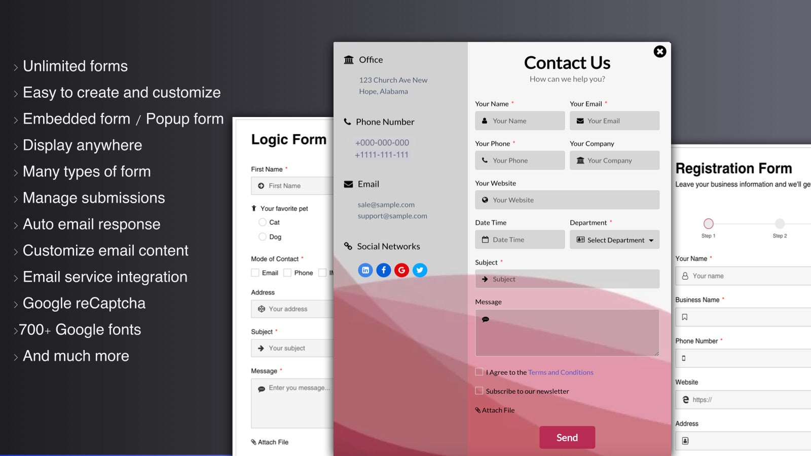 S: Contact Form Builder Screenshot