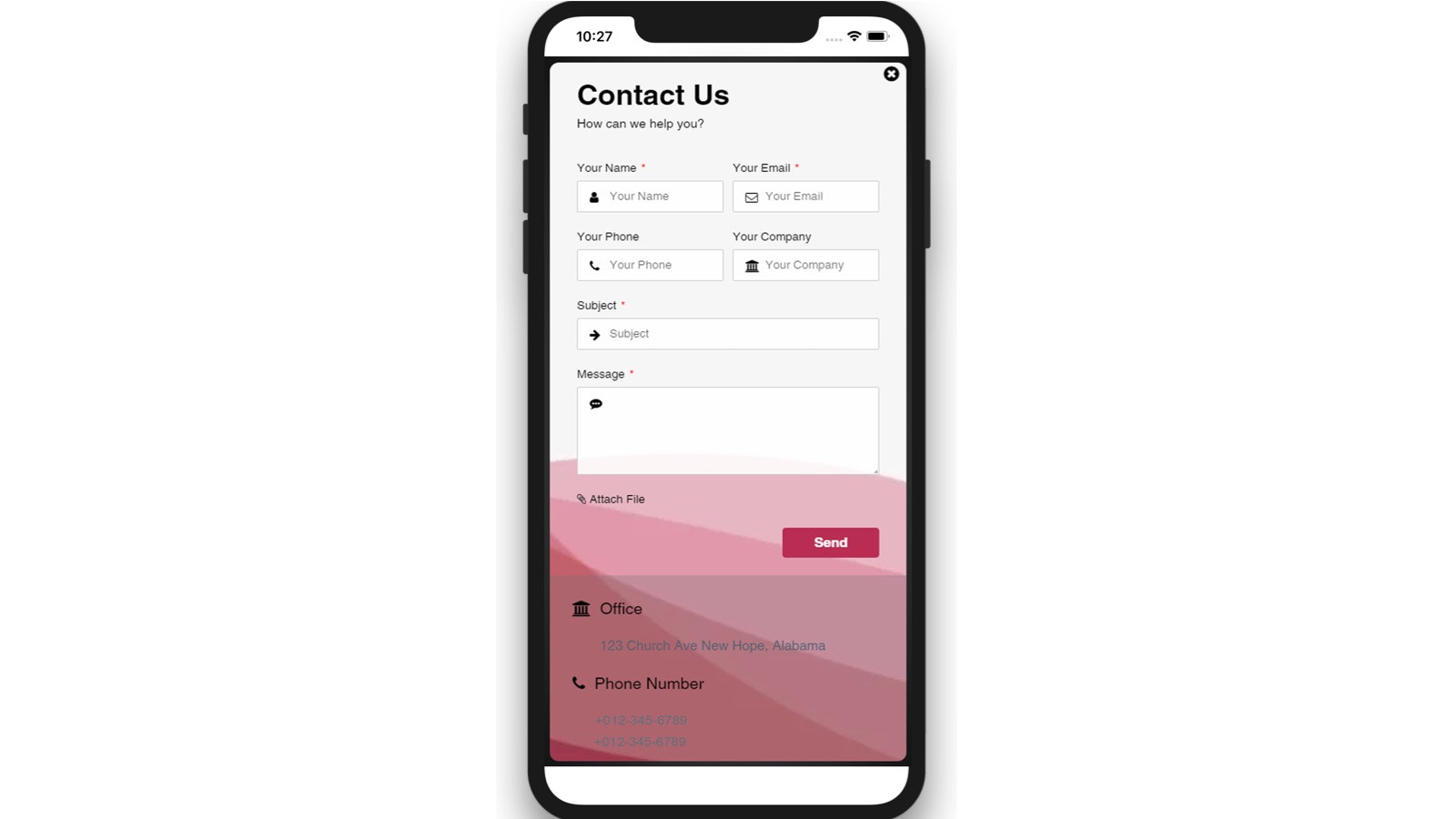 Contact Form mobile 1