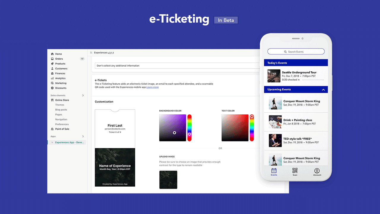 Admin View - Scannable eTickets for your eCommerce store